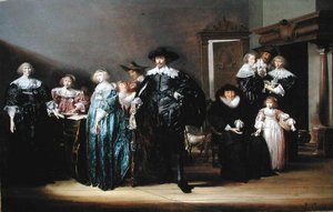 Een portret van de familie Twent in een interieur, 1633